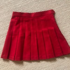 American Apparel Red Pleated Skirt